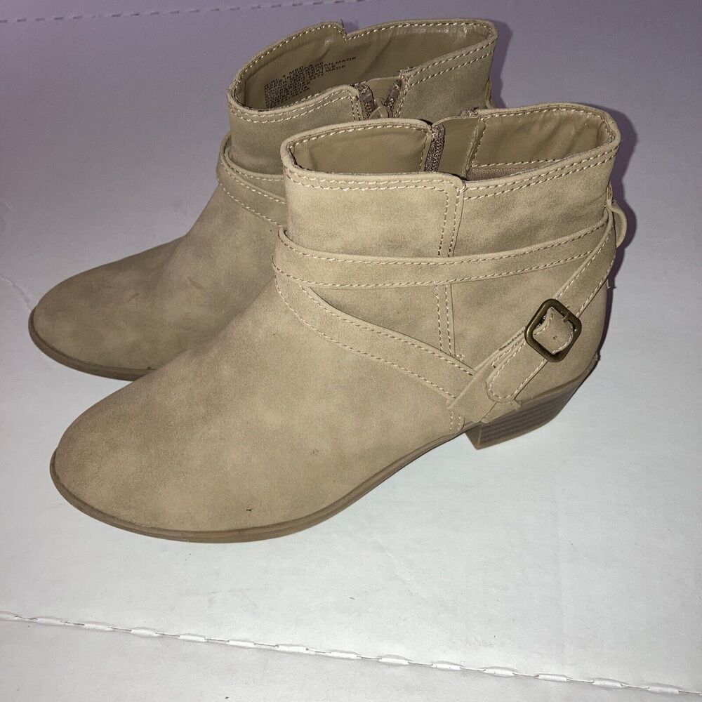 Girls Ankle Boots SO Brand Size 4 Tan Stone Color